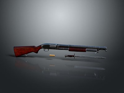 rifle semi-automatic rifle combat rifle battle rifle carbine war rifle attack rifle 3d model