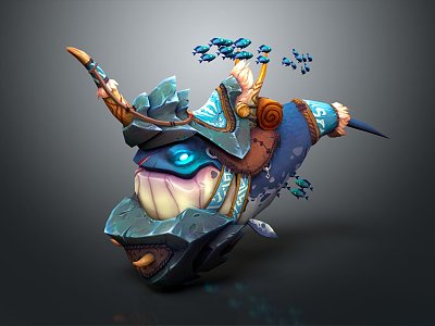 Modern Whale Warrior Whale Mount 3d model