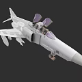 Scale Military Fighter Jet Model Featuring Open Canopy And Weapon Attachments 3d model