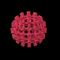 Advanced Medical Device Visualizing Red Blue Virus Structure Details on Blue Background 3d model
