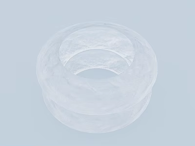 Transparent Stacked Ring Structure With Clear Circular Design And Smooth Surface 3d model