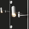 Modern Black Wall Lamps With Adjustable Arms And Warm LED Lighting 3d model