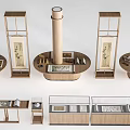 New Chinese Style Booth Display Frame Column Booth Package Column 3d model