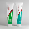 Essential Bathroom Accessories Toothpaste Tubes With Green And Blue Packaging Design 3d model