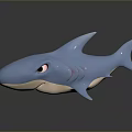 Blue Cartoon Shark Toy Figure With Cute Design And Smooth Surface