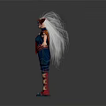Mythical Horned Character With Red Cape And Creature Inspired Fantasy Outfit