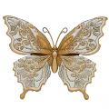 Elegant Butterfly Brooch Jewelry With Gold Silver Ornate Intricate Patterns Design