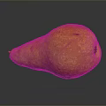 Realistic Yellow Speckled Pear On Dark Reflective Surface With Smooth Texture