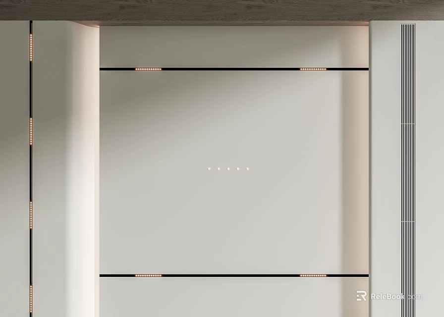 Modern Ceiling Design With Linear Lights And Minimalist Style 3d model 