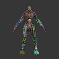 Sci Fi Mechanical Creature Featuring Metallic Armor Green Glowing Lines And Sharp Limbs 3d model