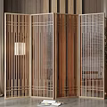 Wooden Slatted Room Divider with Foldable Design for Indoor Living Space