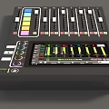 Professional Digital Audio Mixer With Colorful Buttons Adjustable Faders And Waveform Display Screen