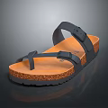 Casual Comfortable Sandals with Crisscross Straps Buckle Closure and Orange Cork Sole
