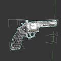 Modern Silver Metal Revolver Firearm Weapon With Black Grip Design