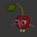 Cartoon Cherry Shaped Decorative Furniture Piece With Green Leaf Design