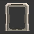 Metallic Scene Component Frame With Industrial Design Reinforced Corners And Textured Surface
