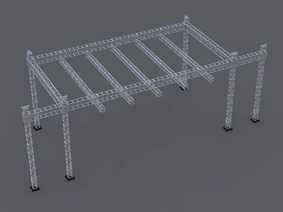 Public Facility Open Metal Frame Structure For Outdoor Support And Shelter 3d model