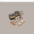 Natural Bathroom Daily Essentials With Wooden Trays Towels Soap Hand Wash And Aromatherapy Herbs