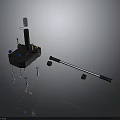 Black Equipment With Silver Small Parts And Long Rod Shaped Object