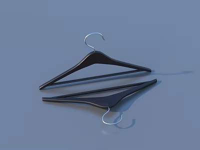 Sturdy Black Clothes Hangers With Metal Hooks For Daily Clothing Use 3d model