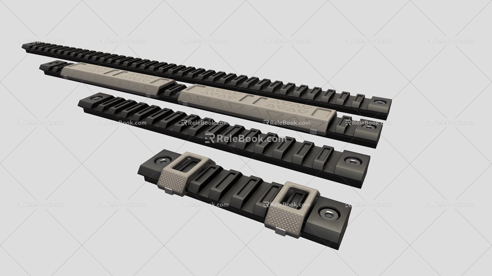 Firearm rail component suit 3d model