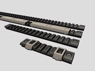 Weapon Tactical Rail System With Multiple Rail Sections And Mounting Holes For Accessory Attachment 3d model