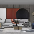Modern sofa coffee table combination 3d model