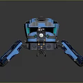 Blue Mechanical Spider Robot Design With Multiple Legs And Glowing Eyes 3d model