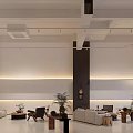 Modern Teahouse Interior Design With Bar Counter Tables Chairs And Green Plants