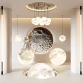Modern Multiple Moon Shaped Hanging Lighting Combination For Interior Decor