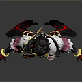 Fantasy Character Design Featuring Red Horns Black Gold Outfit Red Gloves And Boots