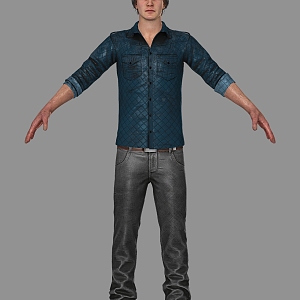 Young Man Young Man Men Hat Shirt Pants Fashion Shoes Staff Student 3d model