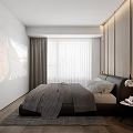Modern Minimalist Bedroom Interior Design With Wooden Wall Panels Large Bed And Pendant Lights