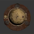 Elegant Vintage Globe Decorative Ornament Set With Wooden Stand For Home Decor
