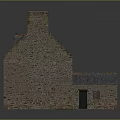 Traditional Stone House Exterior View With Grey Roof Orange Patches Chimneys Windows And Door