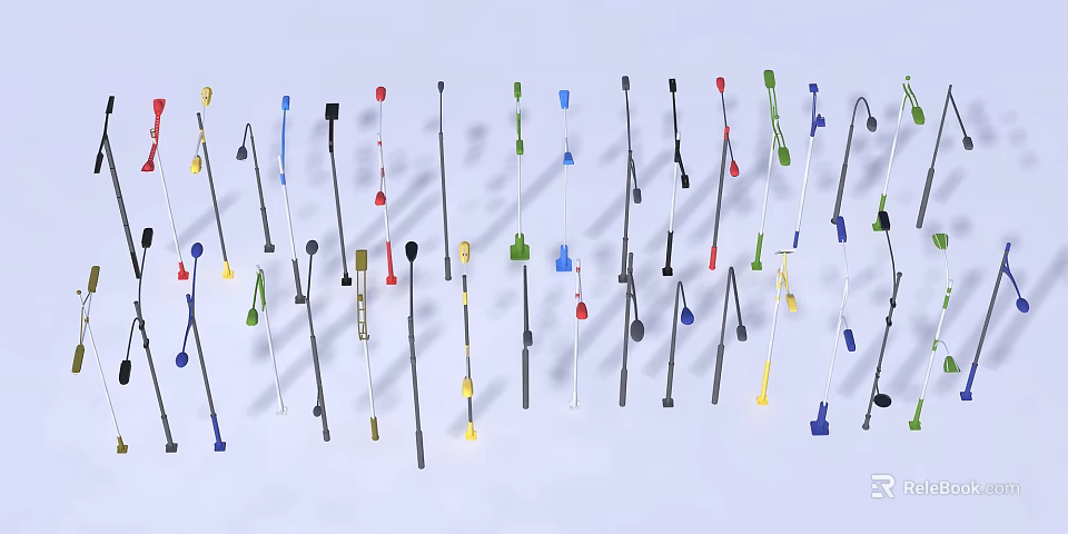 Outdoor Lights In Various Colors And Designs For Garden Decoration 3d model 