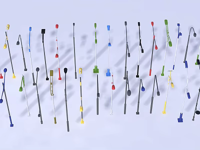 Outdoor Lights In Various Colors And Designs For Garden Decoration 3d model