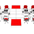 Various Office Desk Layout Designs With Multiple Arrangement And Shape Configurations 3d model