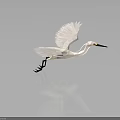 White Low Poly Style Egret Decorative Sculpture For Modern Home Furniture