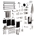 Essential Bathroom Accessories Including Towel Racks Towels Soap Dishes And Storage Shelves