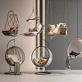 Stylish Hanging Chairs Featuring Woven Design Basket Style Metal Stand And Comfortable Cushions