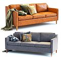 Modern Multiplayer Sofa Casual Sofa Leather Sofa Outdoor Sofa Double Sofa minotti 3d model