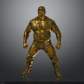 Muscular Male Character Golden Statue With Detailed Design And Shiny Surface