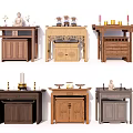 Chinese-style Buddhist Table Buddhist Cabinet for Kan Divine Table Fragrance Table Eight Immortals Table Buddhist Shrine Worship Table Buddhist Pavilion Buddhist Hall 3d model