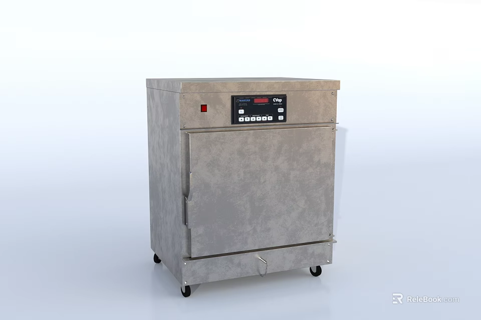 Industrial Stevens Stainless Steel Equipment Cabinet With Control Panel And Wheels 3d model 