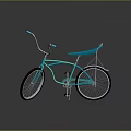 Turquoise Classic Bicycle With Unique Frame Comfortable Seat And Stylish Design 3d model