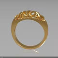 Gold Fashion Ring With Intricate Decorative Design On Top Surface Detail