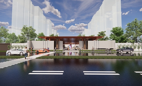 Modern Gate Commercial Real Estate 3d model