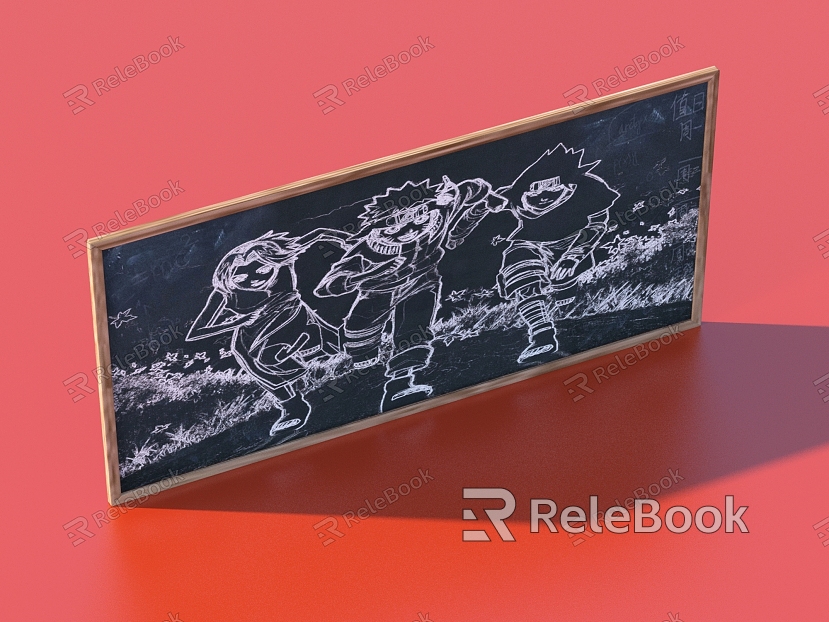 Billboard shop signboard blackboard graffiti wall chalk drawing small blackboard model