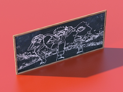 Billboard shop signboard blackboard graffiti wall chalk drawing small blackboard model